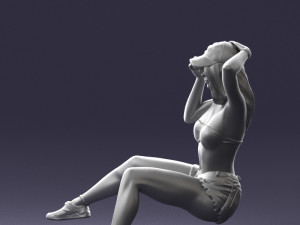 young girl sitting 0307 3d print ready 3D Baskı Modeli