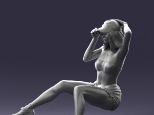 young girl sitting 0307 3d print ready 3D Baskı Modeli