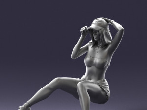 young girl sitting 0307 3d print ready 3D Baskı Modeli