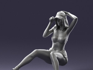 young girl sitting 0307 3d print ready 3D Baskı Modeli