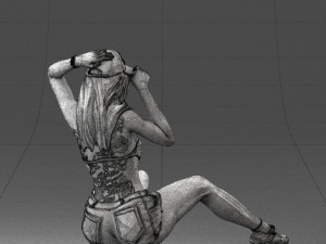 young girl sitting 0307 3d print ready 3D Baskı Modeli