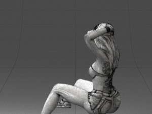 young girl sitting 0307 3d print ready 3D Baskı Modeli