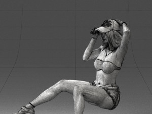 young girl sitting 0307 3d print ready 3D Baskı Modeli
