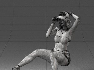 young girl sitting 0307 3d print ready 3D Baskı Modeli