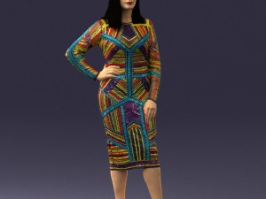 girl in colorful dress 0308 3D 모델
