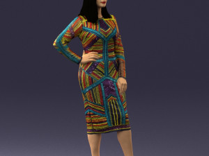 girl in colorful dress 0308 3D 모델