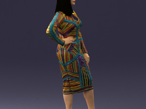 girl in colorful dress 0308 3D 모델