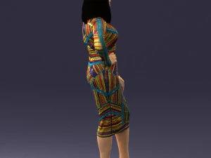girl in colorful dress 0308 3D Model