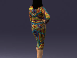 girl in colorful dress 0308 3D Model