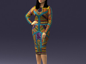 girl in colorful dress 0308 3D 모델