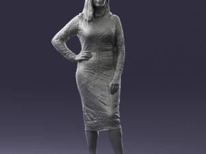 girl in colorful dress 0308 3D Model