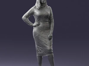 girl in colorful dress 0308 3D Model