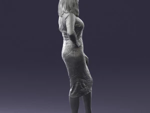 girl in colorful dress 0308 3D Model