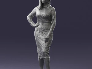girl in colorful dress 0308 3D Model