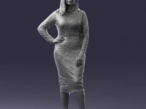 girl in colorful dress 0308 3D Model
