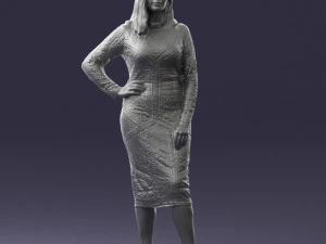 girl in colorful dress 0308 3D Model
