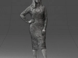 girl in colorful dress 0308 3D Model