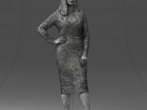 girl in colorful dress 0308 3D Model