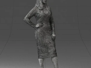 girl in colorful dress 0308 3D Model