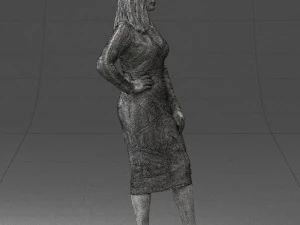 girl in colorful dress 0308 3D Model