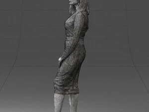 girl in colorful dress 0308 3D Model