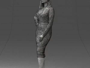 girl in colorful dress 0308 3D Model