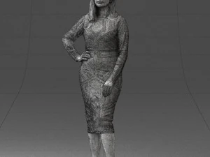 girl in colorful dress 0308 3D Model