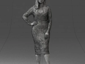 girl in colorful dress 0308 3D Model