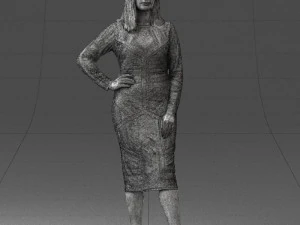 girl in colorful dress 0308 3D Model