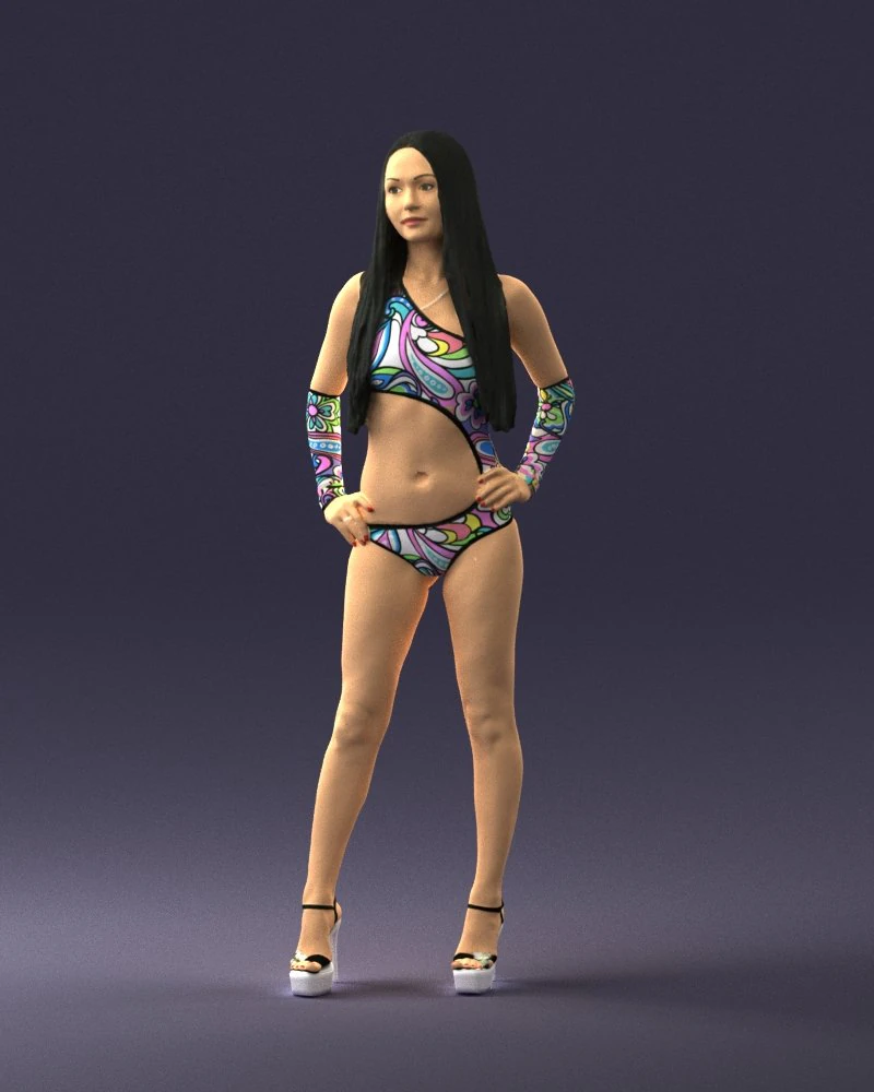 beautiful girl in swimsuit 0310 3d print ready 3D Print Model .c4d .max .obj .3ds .fbx .stl .blend 