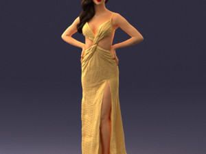 woman in yellow dress 0311 3Dモデル
