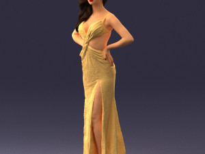 woman in yellow dress 0311 Model 3D