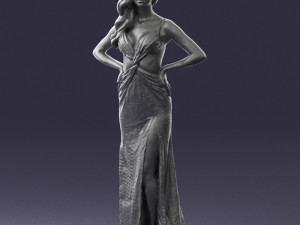 woman in yellow dress 0311 Model 3D