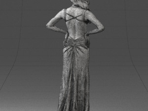 woman in yellow dress 0311 Model 3D