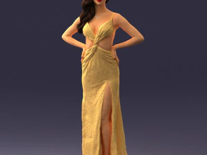 woman in yellow dress 0311 3d print ready 3D Print Model