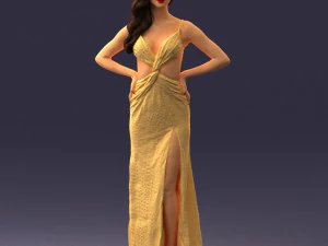 woman in yellow dress 0311 3d print ready 3D Print Model