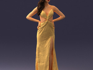 woman in yellow dress 0311 3d print ready 3D-Druckmodell