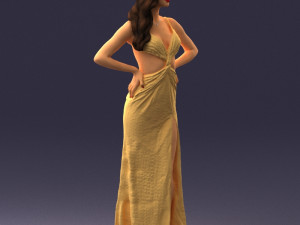 woman in yellow dress 0311 3d print ready 3D-Druckmodell