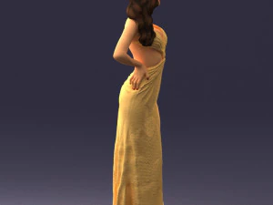 woman in yellow dress 0311 3d print ready 3D Print Model
