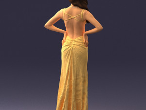 woman in yellow dress 0311 3d print ready 3D-Druckmodell