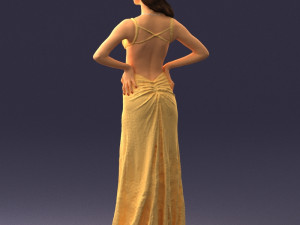 woman in yellow dress 0311 3d print ready 3D-Druckmodell