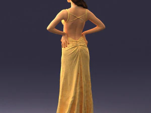 woman in yellow dress 0311 3d print ready 3D Print Model