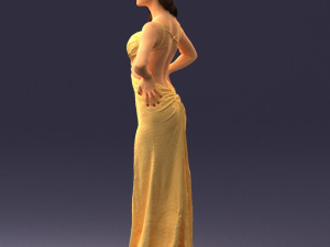 woman in yellow dress 0311 3d print ready 3D-Druckmodell