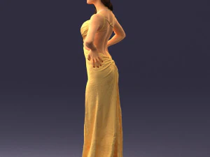 woman in yellow dress 0311 3d print ready 3D Print Model