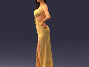 woman in yellow dress 0311 3d print ready 3D-Druckmodell