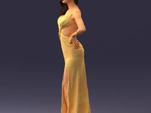 woman in yellow dress 0311 3d print ready 3D Print Model