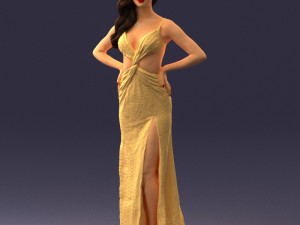 woman in yellow dress 0311 3d print ready 3D-Druckmodell