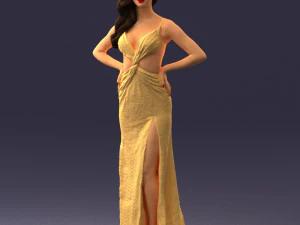 woman in yellow dress 0311 3d print ready 3D Print Model