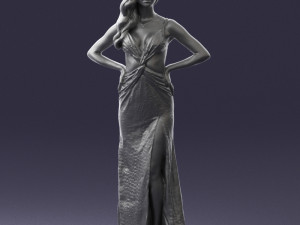 woman in yellow dress 0311 3d print ready 3D-Druckmodell