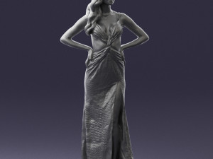 woman in yellow dress 0311 3d print ready 3D-Druckmodell